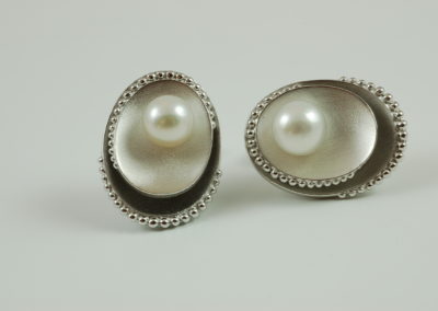 Sterling silver earrings with pearl