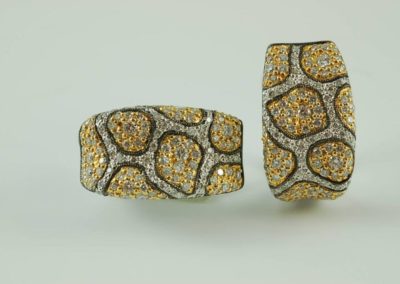 White and yellow gold diamond earrings