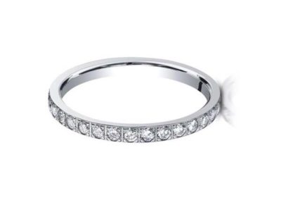 Women's white gold wedding band with diamonds