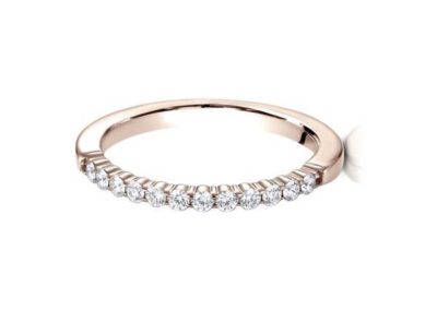 Rose gold women's wedding band with diamonds