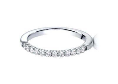 Women's white gold wedding band with diamonds