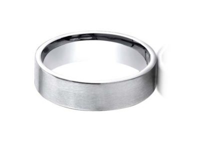 White gold wedding band with matte finish