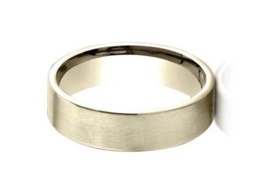 Gold wedding band with matte finish