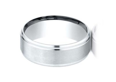 White gold wedding band with matte finish