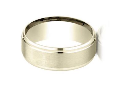 Gold wedding band with matte finish