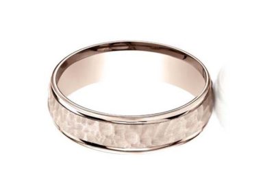 Rose gold wedding band with matte finish