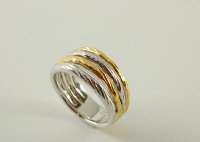 Sterling silver ring plated with yellow gold