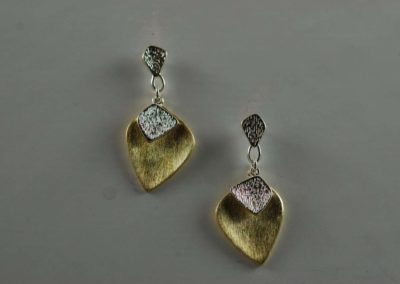 Sterling silver earrings plated with yellow gold