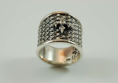 Sterling silver diamond ring