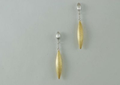 Sterling silver earrings plated with yellow gold