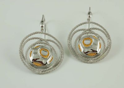 Sterling silver earrings plated with yellow gold