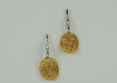 Sterling silver earrings plated with yellow gold