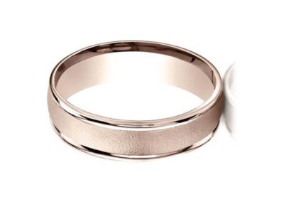 Rose gold wedding band with matte finish