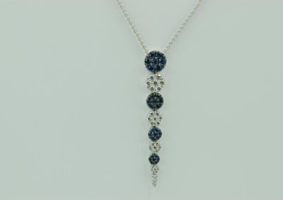 14kt white gold sapphire and diamond pendant