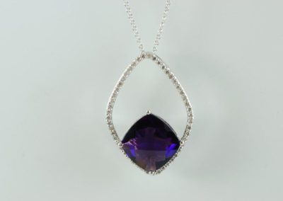 amethyst and diamond pendant