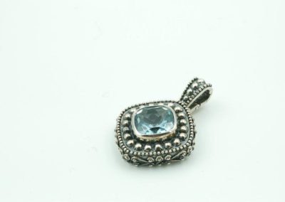 blue topaz pendant in sterling silver