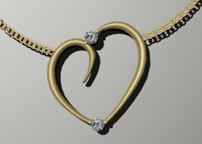 custom 14kt yellow gold and diamond pendant