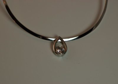 custom diamond and 14kt white gold pendant