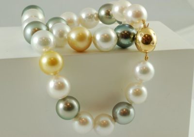 mixed color south sea pearl strand