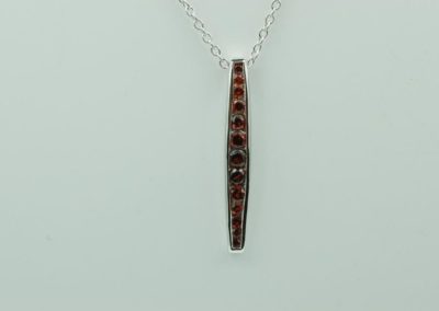 sterling silver garnet pendant