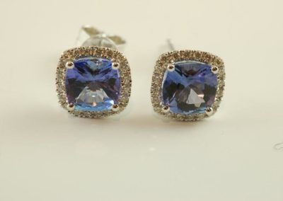 tanzanite and diamond earrings