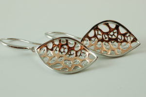 Sterling Silver and Rose Gold Plated Earrings